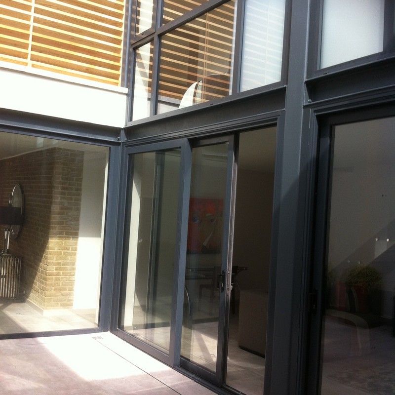 Anthracite aluminium sliding patio doors fitted in Bloomsbury